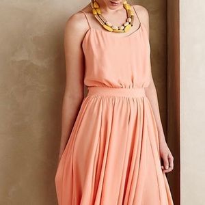 Rare Anthropologie Paper Crown Peach Tree Dress